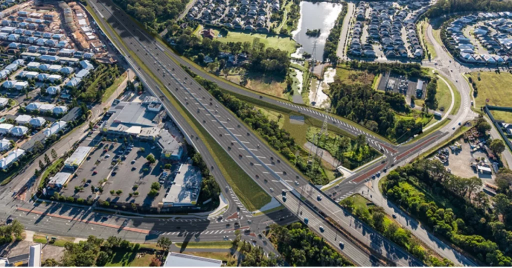 Roadworks beside Bruce Highway